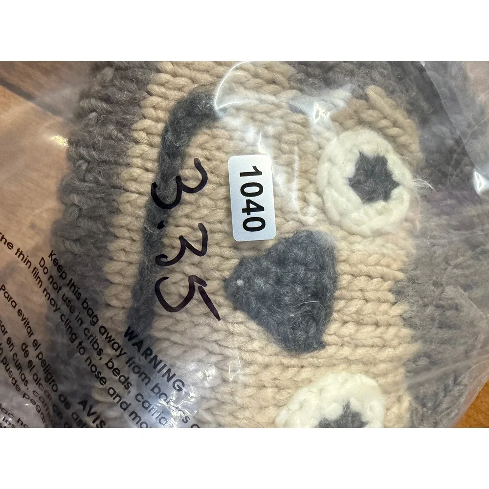 Joules Kids Monkey Beanie Hat Age 4 7 Chunky Knit Animal Ears Face Winter